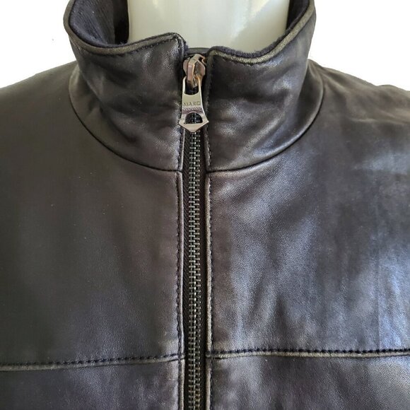 Marc New York Genuine Buttery Soft Leather Black Motorcycle Jacket Size L - Picture 4 of 16